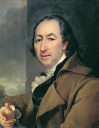 Porträt des russischen Schriftstellers Nikolai Iwanowitsch Nowikow, 1797 (1744-1818)